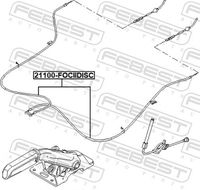 FEBEST 21100-FOCIIDISC - Cable de accionamiento, freno de estacionamiento
