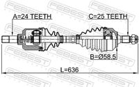 FEBEST 2514-B7MTLH - Árbol de transmisión