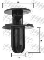 FEBEST 88570-200 - Clip, listón