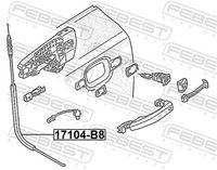 FEBEST 17104-B8 - Cable de accionamiento, desbloqueo de puerta