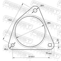 FEBEST 24492-001 - Junta, tubo de escape