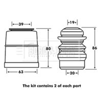 BORG & BECK BPK7074 - Juego de guardapolvos, amortiguador
