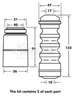 BLUE PRINT ADT38460 - Juego de guardapolvos, amortiguador
