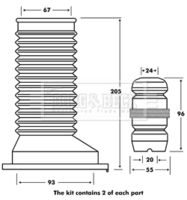 BORG & BECK BPK7102 - Juego de guardapolvos, amortiguador