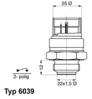 MDR EPS1850 652 - Interruptor de temperatura, ventilador del radiador