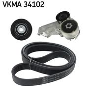 SKF VKMC34107 - Bomba de agua + kit de correa poli V