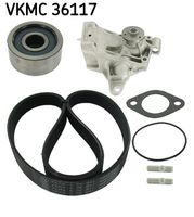 SKF VKMC36117 - Bomba de agua + kit de correa poli V