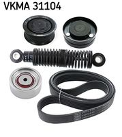 SKF VKMC38021 - Bomba de agua + kit de correa poli V