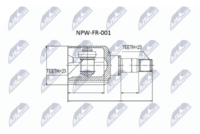 NTY NPWFR001 - Juego de articulación, árbol de transmisión