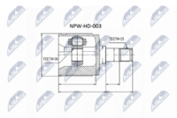 NTY NPWHD003 - Juego de articulación, árbol de transmisión