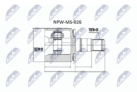 NTY NPWMS026 - Juego de articulación, árbol de transmisión
