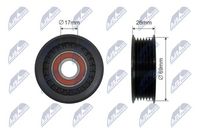 NTY RNK-DW-012 - Polea tensora, correa trapezoidal