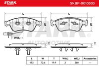 Stark SKBP-0010303 - Juego de pastillas de freno