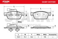 Stark SKBP-0011189 - Juego de pastillas de freno