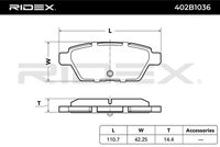 RIDEX 402B1036 - Juego de pastillas de freno