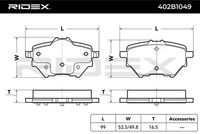 RIDEX 402B1049 - Juego de pastillas de freno