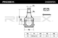 RIDEX 2462S0124 - Rótula de suspensión/carga