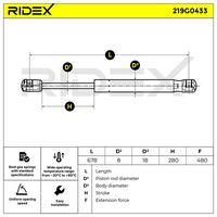 RIDEX 219G0433 - Muelle neumático, maletero/compartimento de carga