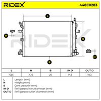 RIDEX 448C0283 - Condensador, aire acondicionado