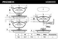 RIDEX 402B0033 - Juego de pastillas de freno