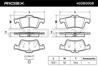 RIDEX 402B0008 - Juego de pastillas de freno