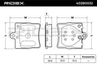 RIDEX 402B0032 - Juego de pastillas de freno