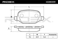 RIDEX 402B0091 - Juego de pastillas de freno