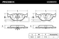 RIDEX 402B0013 - Juego de pastillas de freno