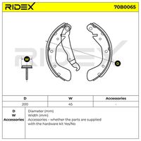 RIDEX 70B0065 - Juego de zapatas de frenos