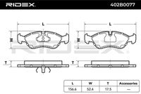 RIDEX 402B0077 - Juego de pastillas de freno