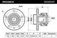 RIDEX 654W0437 - Juego de cojinete de rueda