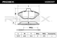 RIDEX 402B0307 - Juego de pastillas de freno