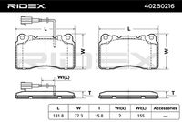 RIDEX 402B0216 - Juego de pastillas de freno