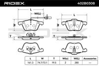 RIDEX 402B0308 - Juego de pastillas de freno