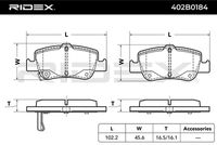 RIDEX 402B0184 - Juego de pastillas de freno