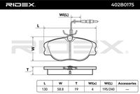 RIDEX 402B0175 - Juego de pastillas de freno