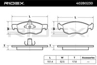 RIDEX 402B0230 - Juego de pastillas de freno