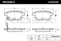 RIDEX 402B0689 - Juego de pastillas de freno