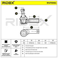 RIDEX 914T0064 - Rótula barra de acoplamiento