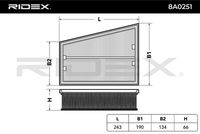 RIDEX 8A0251 - Filtro de aire