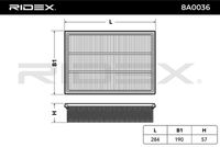 RIDEX 8A0036 - Filtro de aire