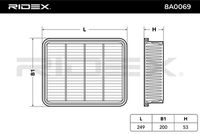 RIDEX 8A0069 - Filtro de aire