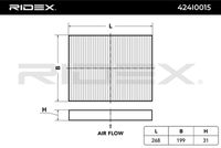 RIDEX 424I0015 - Filtro, aire habitáculo