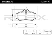 RIDEX 402B0384 - Juego de pastillas de freno