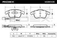 RIDEX 402B0436 - Juego de pastillas de freno