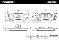 RIDEX 402B0382 - Juego de pastillas de freno