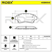 RIDEX 402B0545 - Juego de pastillas de freno