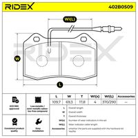 RIDEX 402B0509 - Juego de pastillas de freno