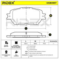 RIDEX 402B0857 - Juego de pastillas de freno