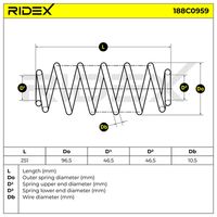 RIDEX 188C0959 - Muelle de suspensión